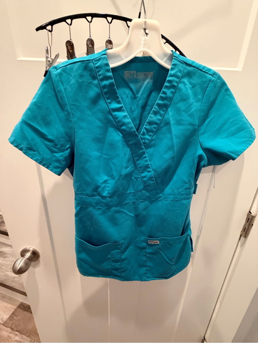 Grey’s Anatomy Barco XS Teal V Neck Scrub Top Medical Nurse Uniform